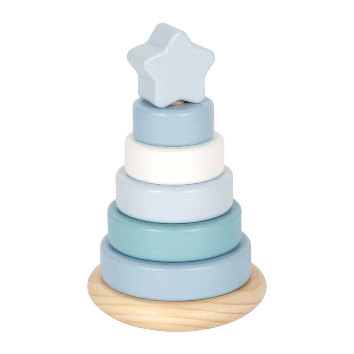 Small foot - tour empilable en bois bleu - 7 pcs.
