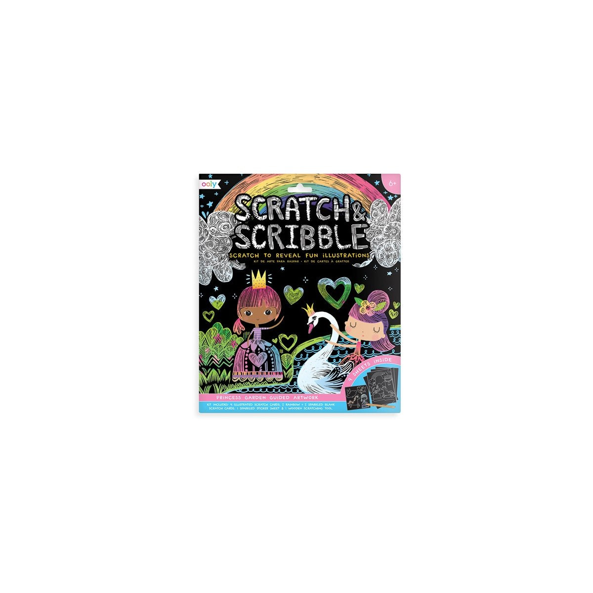 Ooly - gribouillage à gratter - jardin de princesse