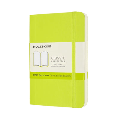 Carnet classique Moleskine - pochette - couverture souple - vierge - vert citron