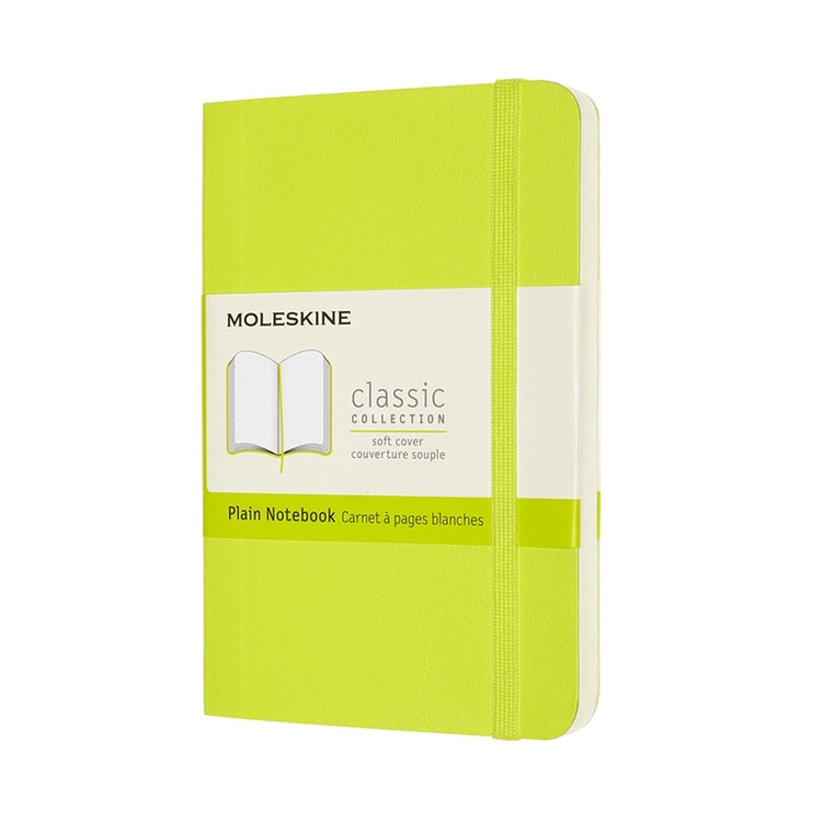 Carnet classique Moleskine - pochette - couverture souple - vierge - vert citron
