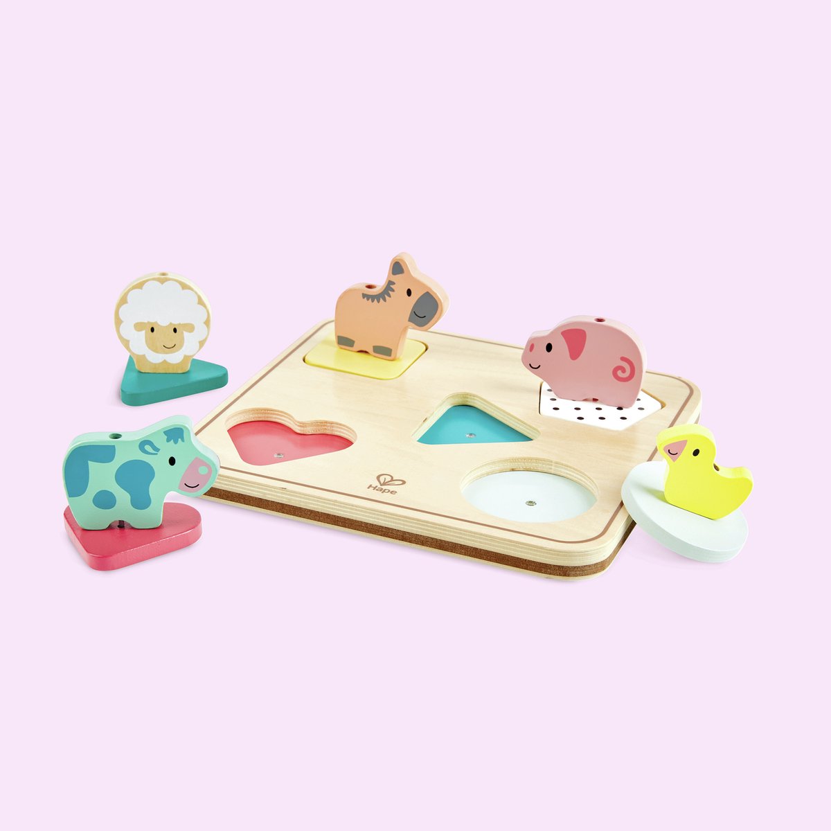 Hape Puzzle sonore des animaux de la ferme – Puzzle en bois avec des sons d'animaux, 12 pièces, à partir de 18 mois