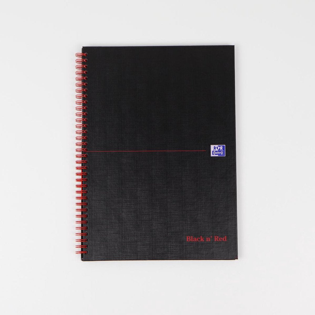Carnet Oxford noir et rouge a5 ligné cartonné