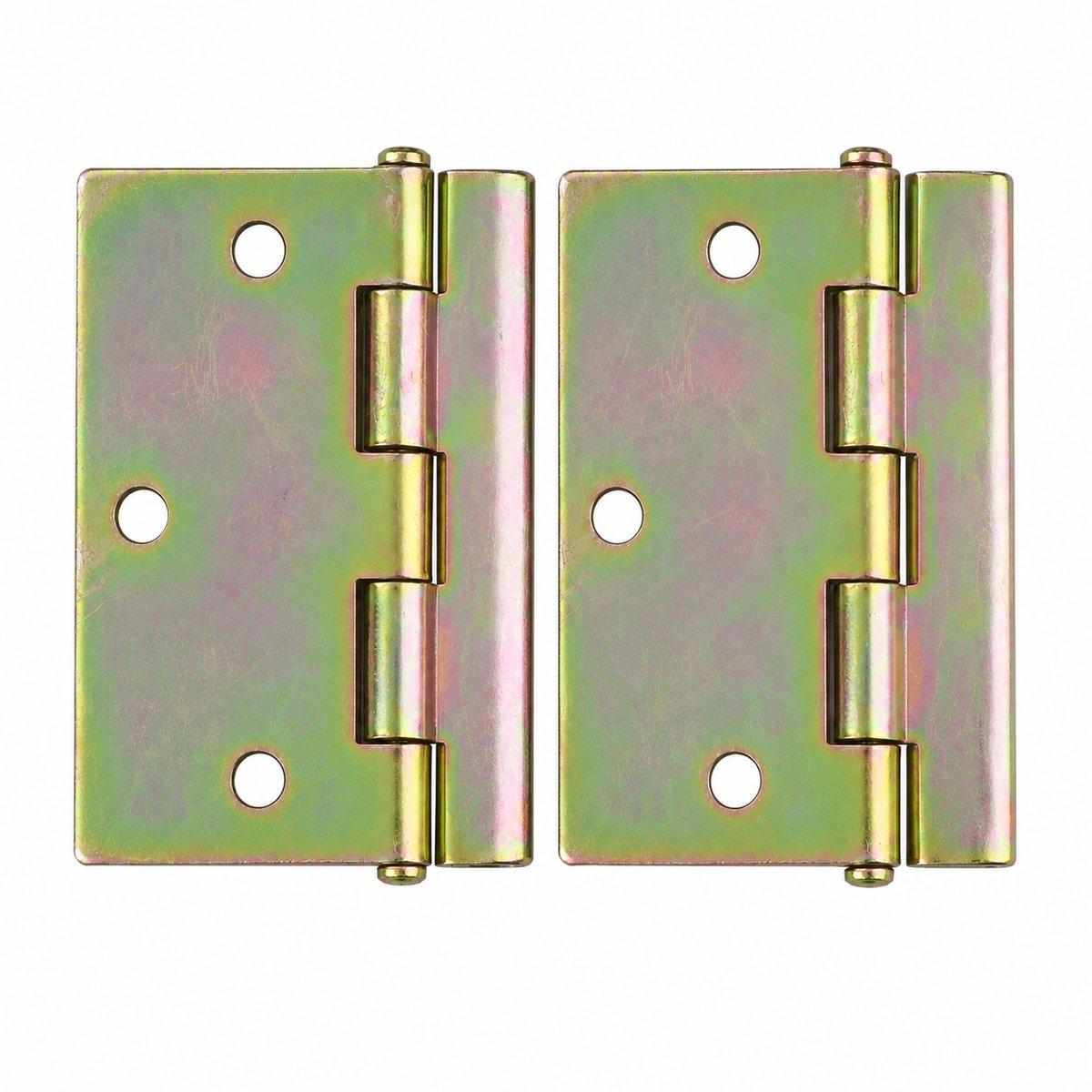 Charnières de porte Kinzo – 2 pièces – charnières métalliques 82 x 82 mm – avec 12 vis – pour portes et armoires