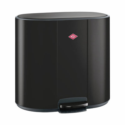 Wesco multicollector 3 poubelle tri des déchets (1x25 litres, 2x12 litres) | 49 litres | métal - noir mat | poubelle à pédale avec fermeture amortie et filtre anti-odeurs