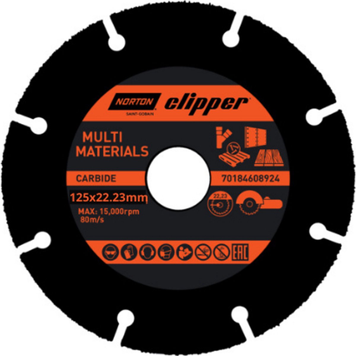 Norton clipper multi matériaux - disque à tronçonner en carbure - 125mm - pour la meuleuse d'angle