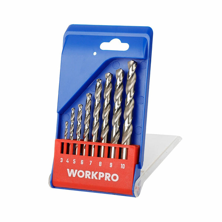 Jeu de forets Workpro 3, 4, 5, 6, 7, 8, 9 et 10 mm métal 8 pièces
