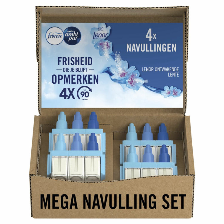 Ambi pur febreze 3volution - source d'éveil - désodorisant électrique - 4 x recharge