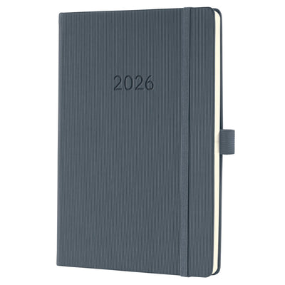 Agenda hebdomadaire Sigel 2026 conceptum - format a5 - gris foncé - couverture rigide - si-c2666