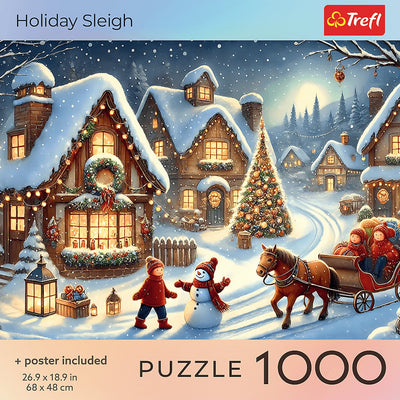 Trefl Puzzle 1000 pièces Puzzle en traîneau de Noël pour adultes.