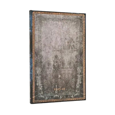 Paperblanks 2026 gris tourterelle (collection cuir ancien) agenda maxi 18 mois couverture rigide verticale flexi 2025-2026 (fermeture élastique)