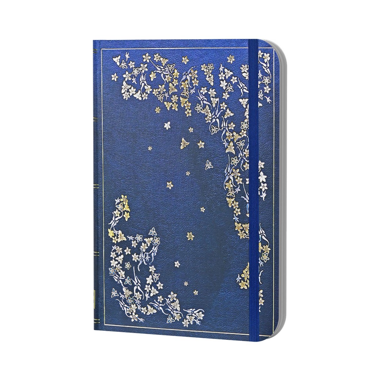 Carnet compact Peter Pauper - branche dorée - avec fermeture élastique - 13x18 cm