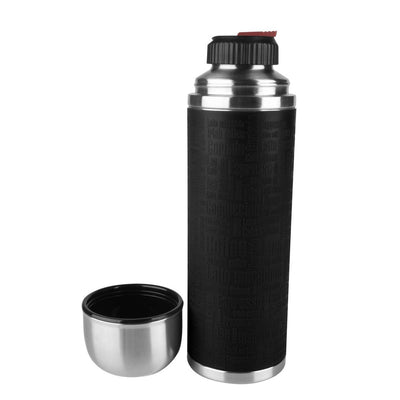 Manchon Tefal Senator - bouteille isotherme - 1l - acier inoxydable noir - double paroi - étanche - adapté aux boissons chaudes