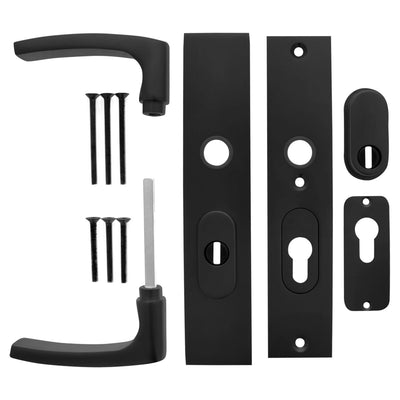 Kit de sécurité Starx - noir - aluminium - - poignée de porte et sur skg*** avec protection anti-arrachement 245x50mm pc55 72 noir