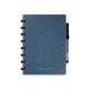 Carnet effaçable Correctbook a5 – couverture rigide en lin – carnet réutilisable – bleu acier – vierge – avec lingette pour stylo – peut être complété par des pages supplémentaires