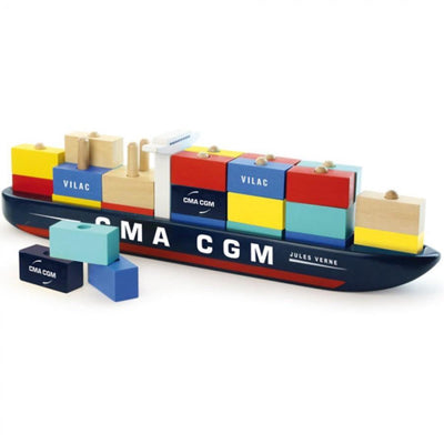Blocs porte-conteneurs Vilac - 40 cm de long - 34 conteneurs en bois