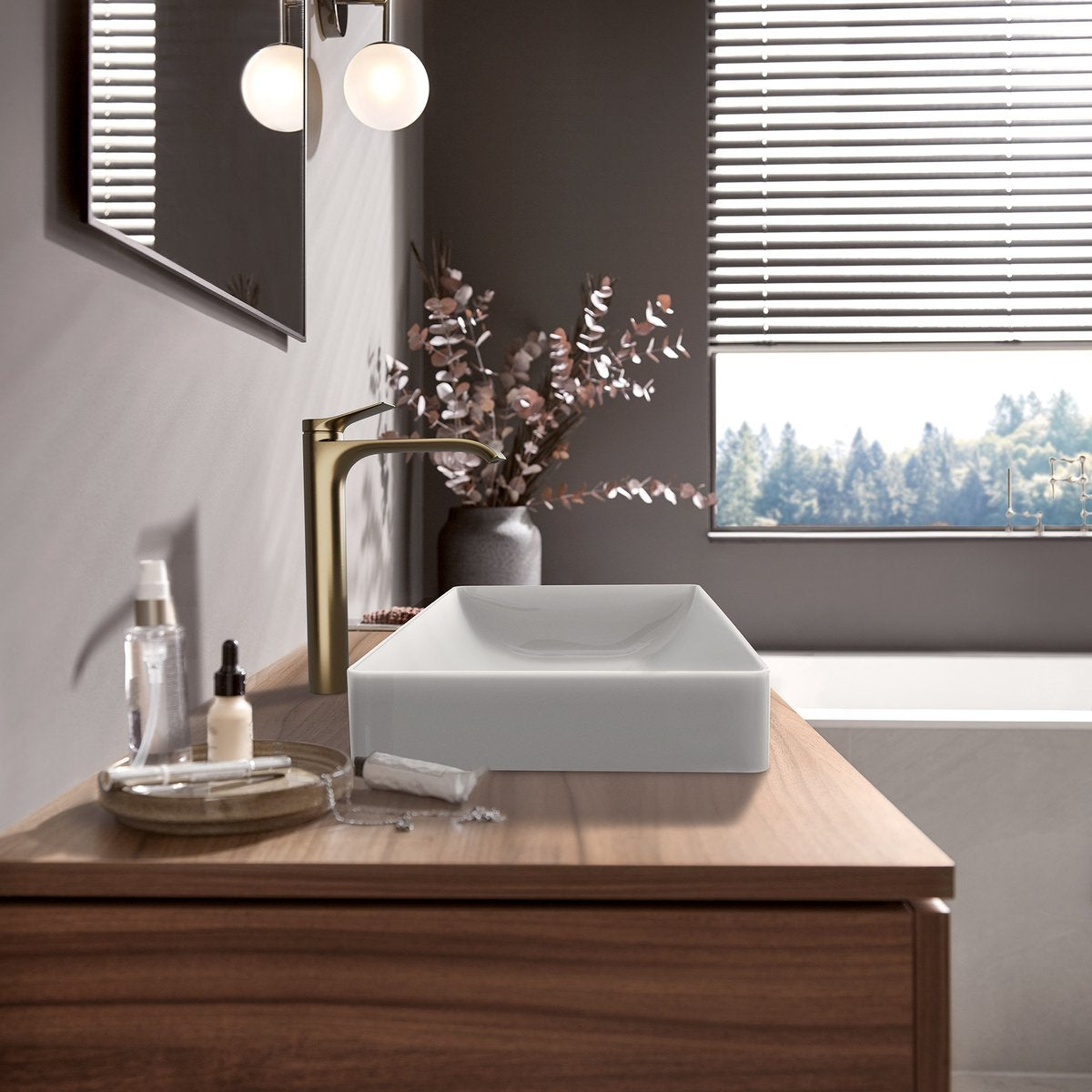 Hansgrohe vivenis - robinet de lavabo avec bonde, ecosmart, coolstart, bronze brossé 75044140