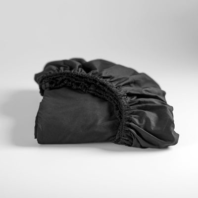 Cendrillon - week-end - drap-housse - jusqu'à 25 cm de hauteur de matelas - 100% coton - 200x200 cm - noir