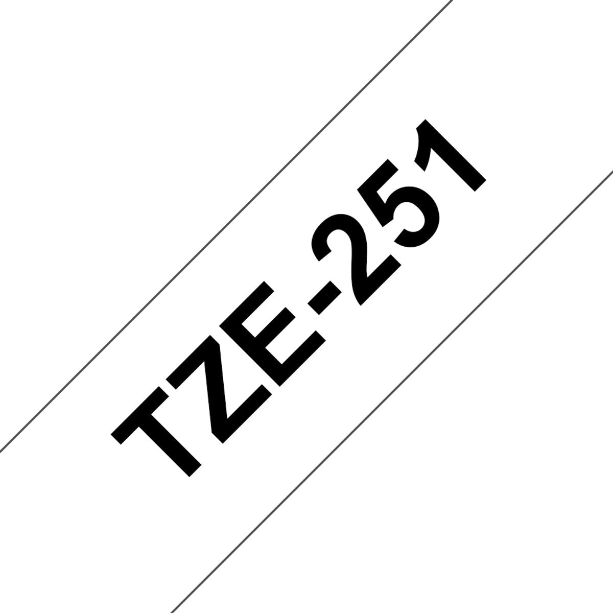Ruban d'étiquettes Brother p-touch tze-251 24mm noir sur blanc | 1 pièce