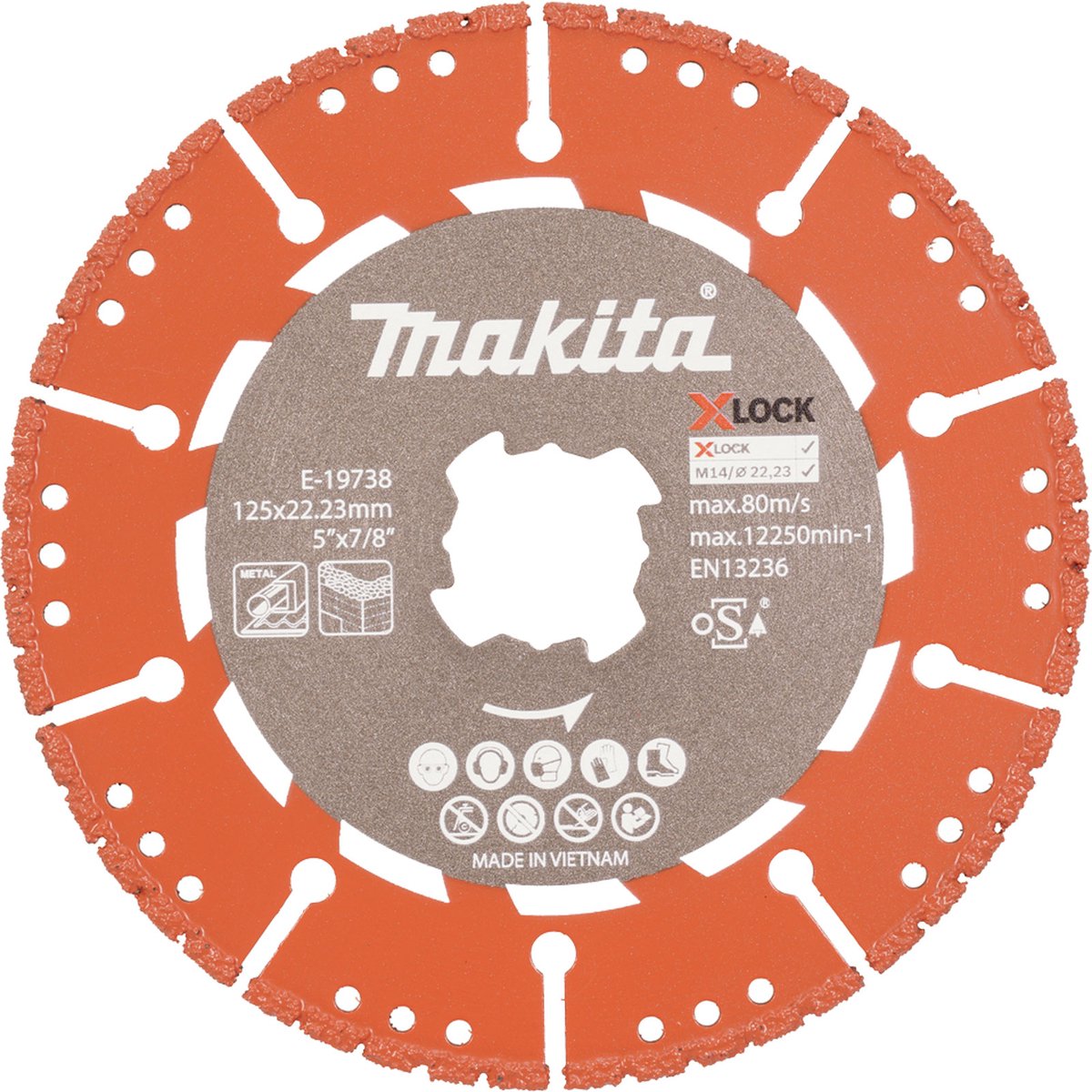 Makita e-19738 disque à tronçonner diamant sauvetage 125 mm
