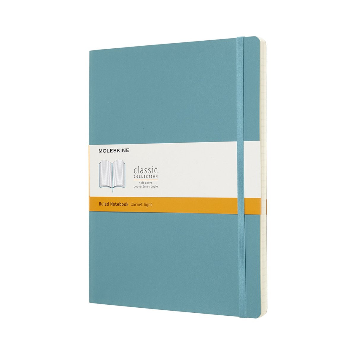 Carnet classique Moleskine - extra large - couverture souple - ligné - bleu récif