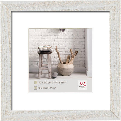 Walther home - cadre en bois - format photo 30x30 cm - blanc polaire