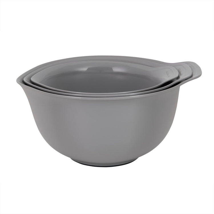 Bols mélangeurs Kitchenaid, lot de 3 pièces, avec bec verseur, 2,4 l, 3,3 l, 4,3 l, plastique, emboîtables, gris -