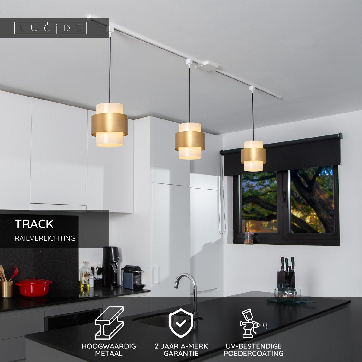 Adaptateur de lampe suspendue sur rail Lucide - Éclairage sur rail pour système de rail monophasé - blanc (extension)