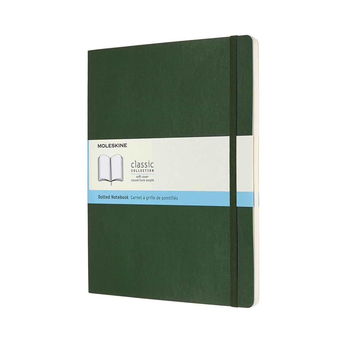 Carnet classique Moleskine - extra large - couverture souple - à pois - vert myrte