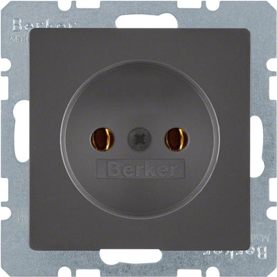 Berker q1 prise murale encastrable 1 voie anthracite