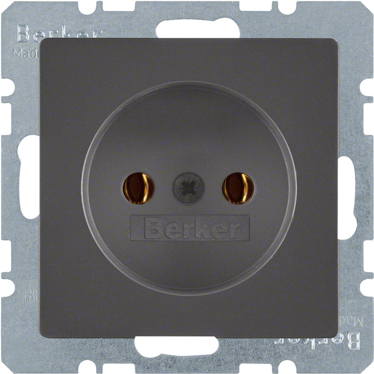 Berker q1 prise murale encastrable 1 voie anthracite
