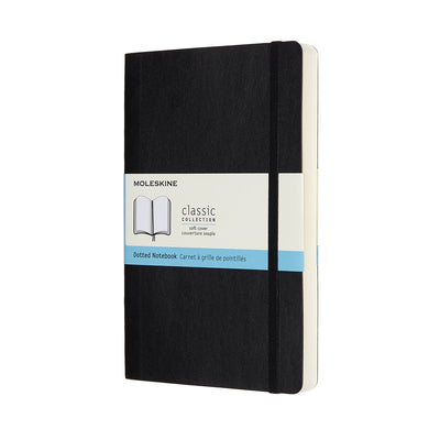 Carnet classique Moleskine - étendu - grand - couverture souple - pointillés - noir