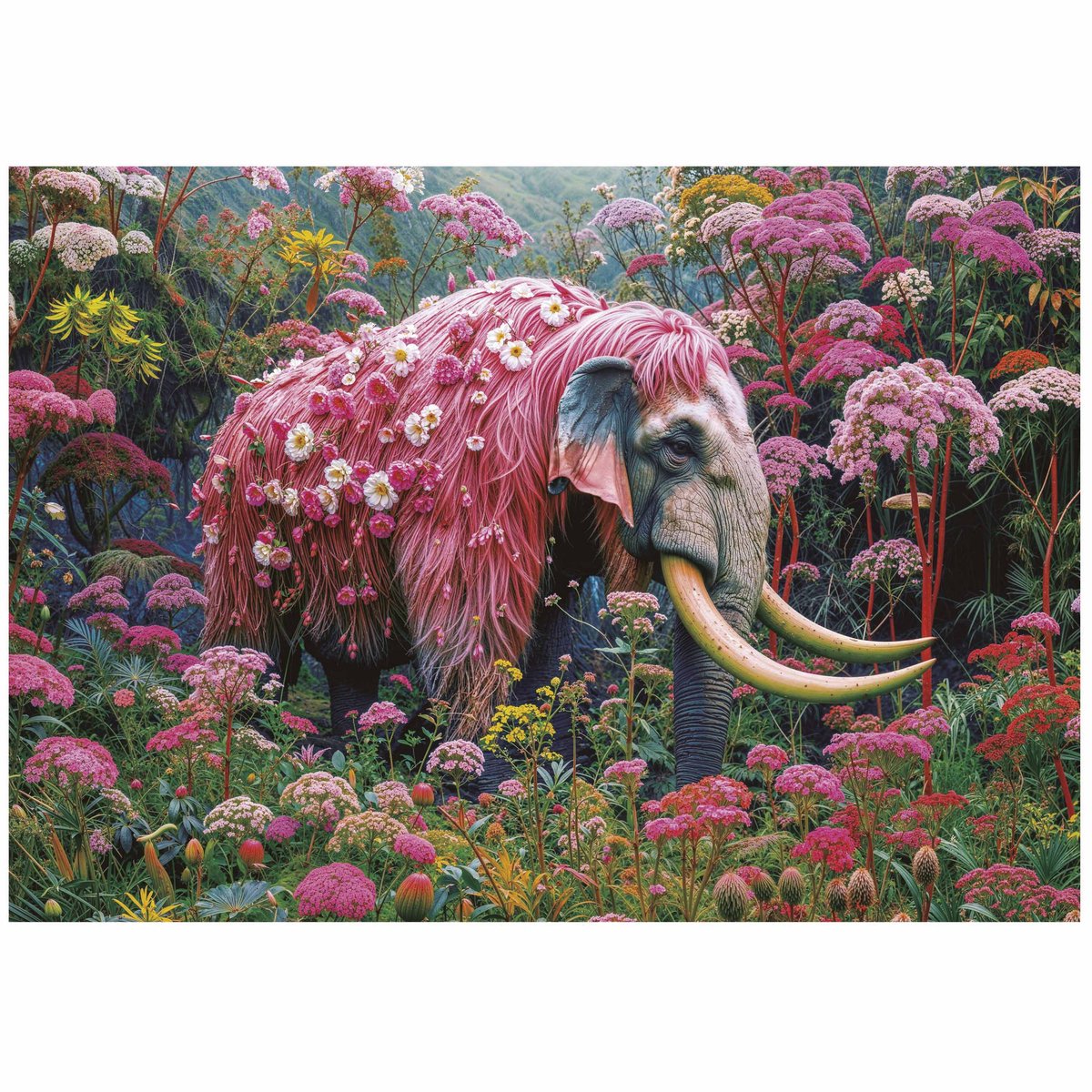 Educa - puzzle - fleurs éléphant - 1000 pièces - puzzle