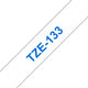Brother tz-133 12mm - bleu sur transparent - laminé (8m)