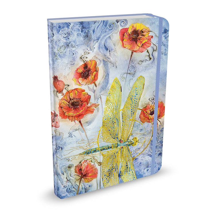 Carnet compact Peter Pauper - libellule indigo - avec fermeture élastique - 13x18 cm