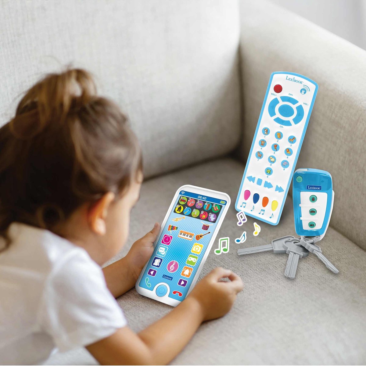 Téléphone portable éducatif, télécommande et porte-clés Lexibook