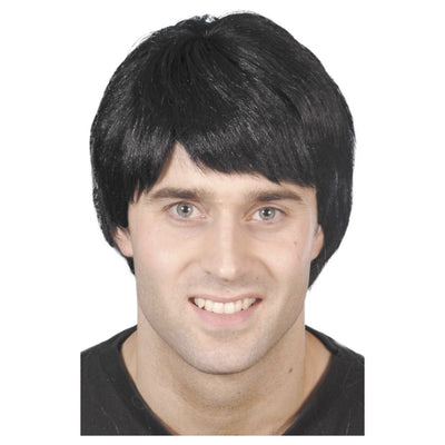 Smiffys Carnival Men's Costume Wig Boy Band - Noir - Cheveux courts - Célébrités - Musicien - Années 80 90