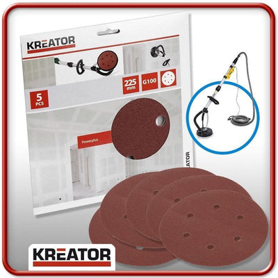 Kreator krt232009 papier de verre rond 225 mm grain : 240 5 pièces