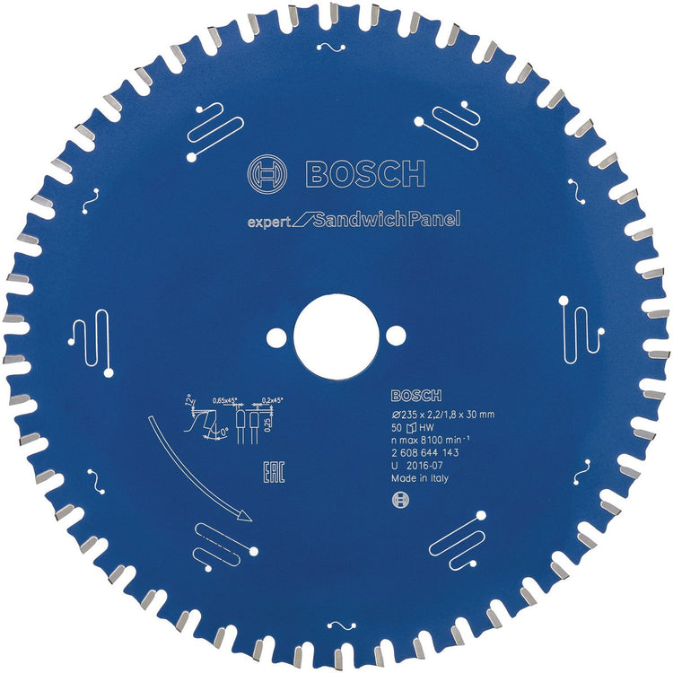 Bosch accessoires lame de scie circulaire expert pour panneau sandwich 235x30x2,2 1,8x50 - 2608644143