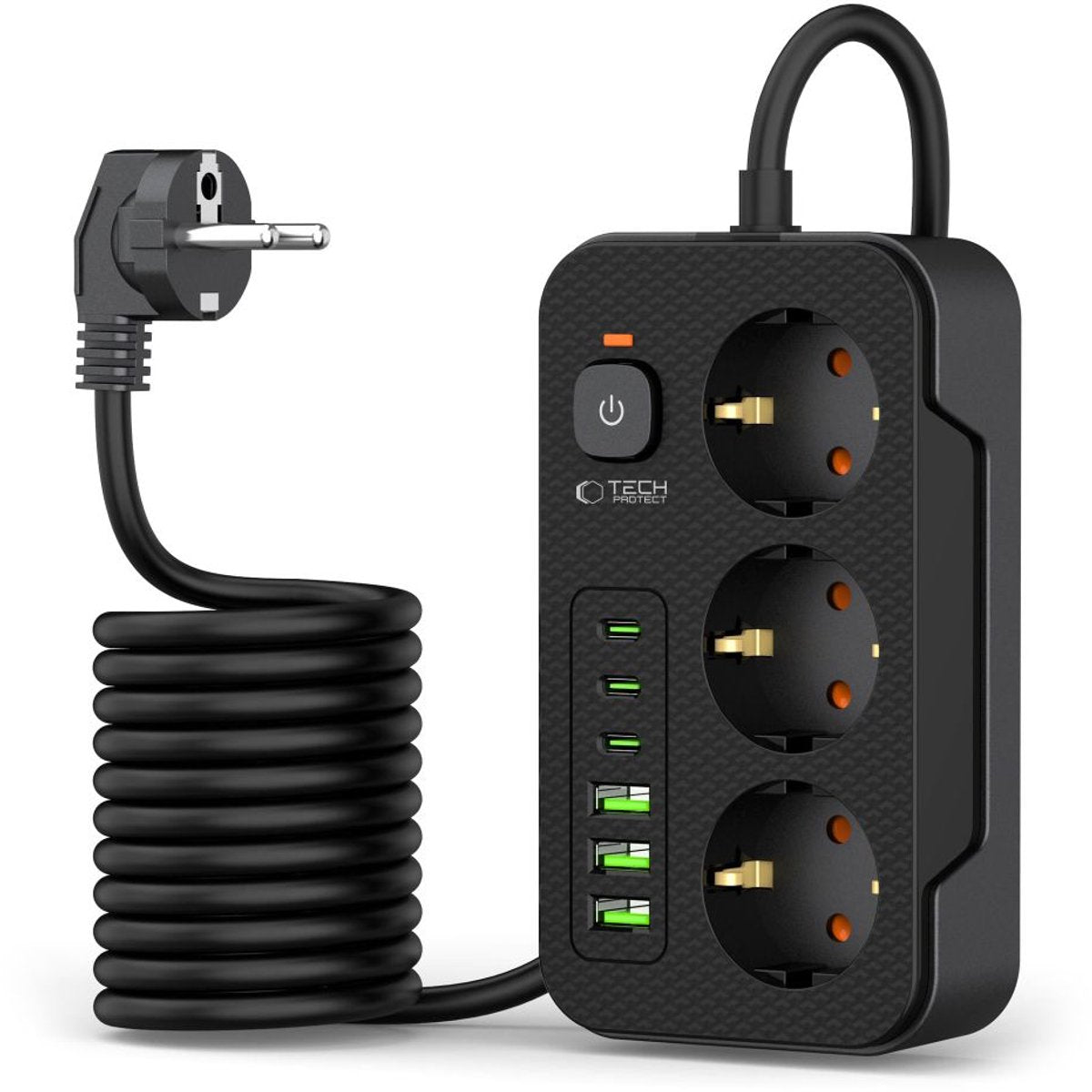 Multiprise Tech-Protect avec USB et type C pour téléphones, téléviseurs 200cm
