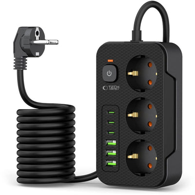 Multiprise Tech-Protect avec USB et type C pour téléphones, téléviseurs 200cm