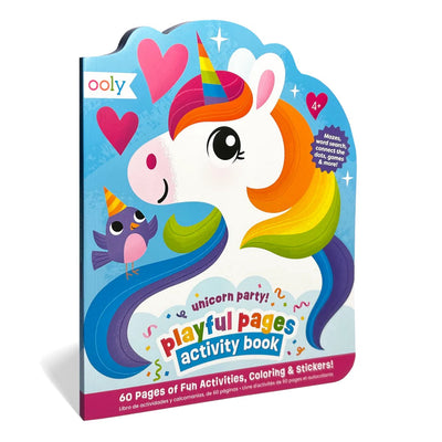 Ooly - pages ludiques - livre d'autocollants à colorier - fête licorne !