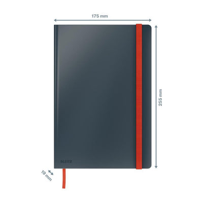 Leitz Cosy Notebook B5 Soft Touch Check - Carnet à couverture rigide - Grand format - Idéal pour le bureau à domicile et le travail à domicile - Gris velours