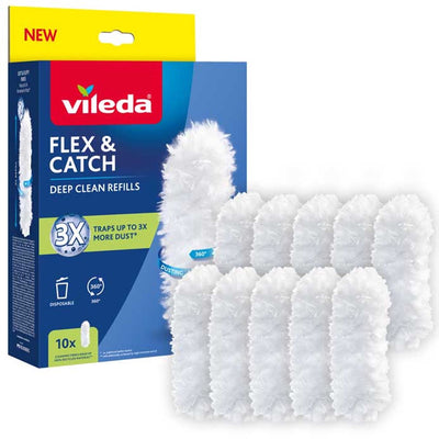 Vileda flex catch - chiffons à poussière - 10 pièces - recyclable - nettoyage à 360°