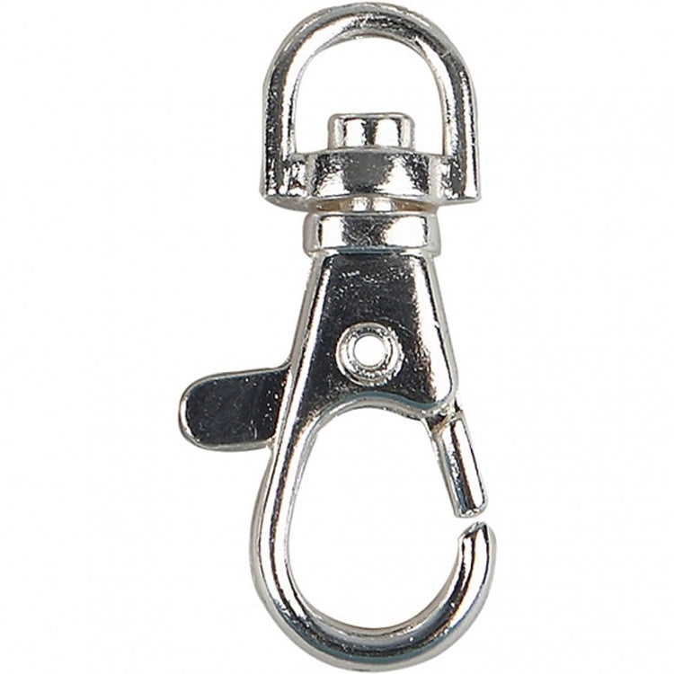 Fermoir mousqueton Creativ company, grand, h : 3,7 cm, d 37 mm, l : 1,4 cm, plaqué argent, 15 pièces 1 boîte