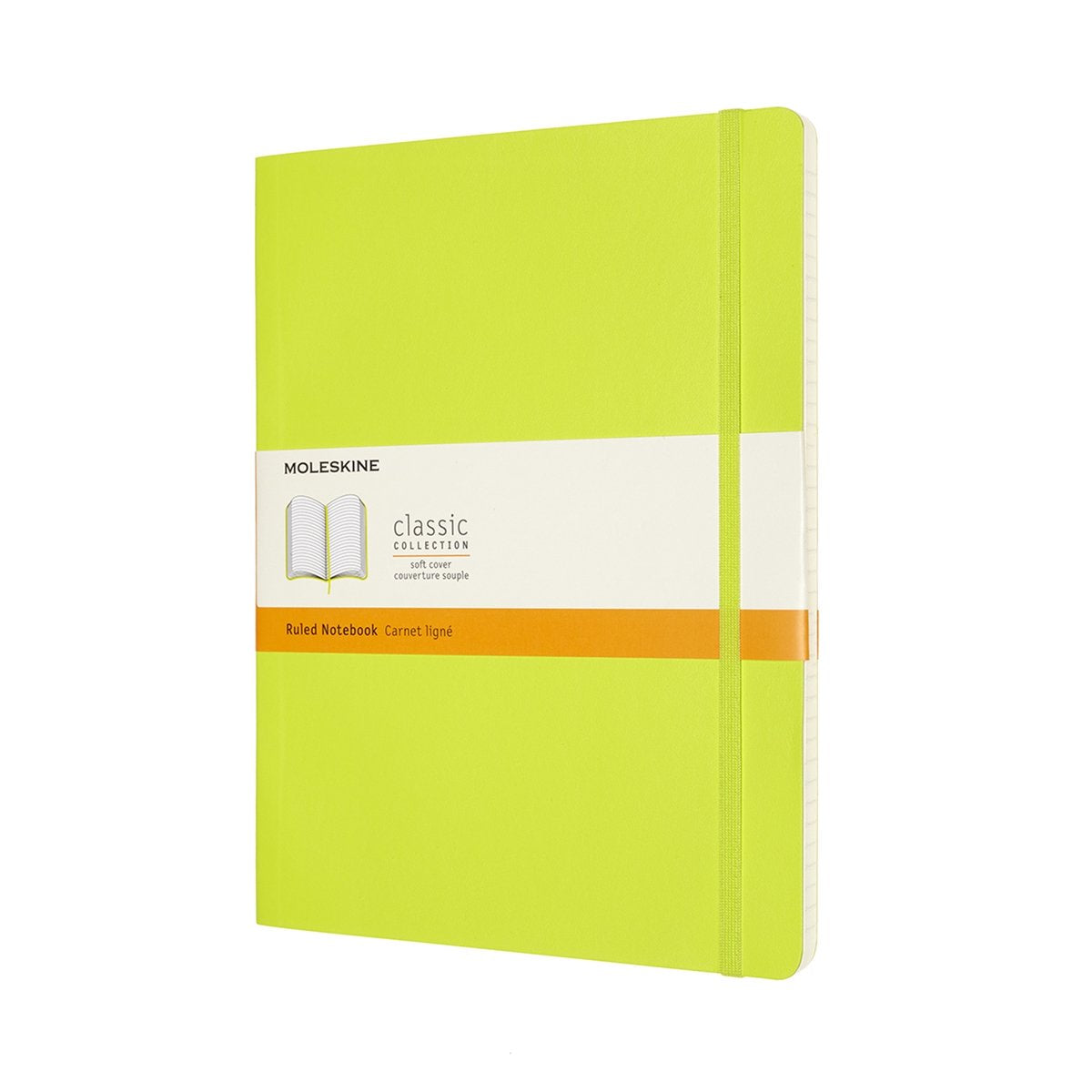 Carnet classique Moleskine - extra large - couverture souple - ligné - vert citron