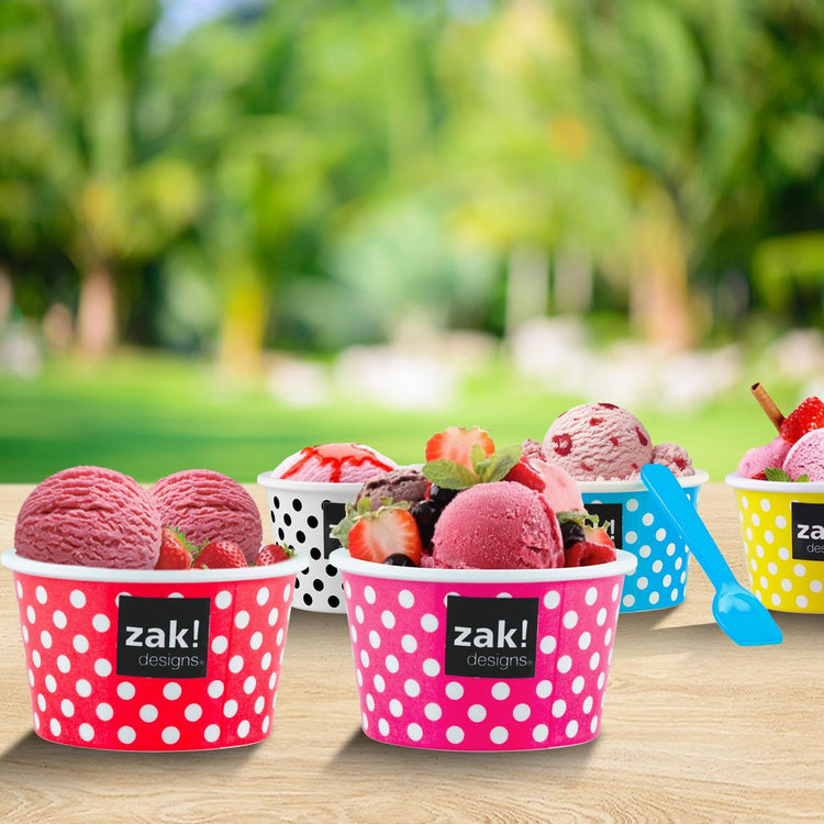 Zak!designs tasse à glace dotty - coupe glacée - moules à glace - 250 ml - rose