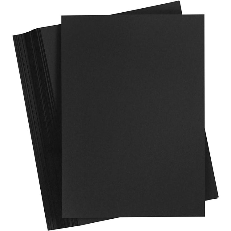 Carton coloré Creativ company, a4, feuille 210x297 mm, 180 gr, noir, 100 feuilles 1 boîte