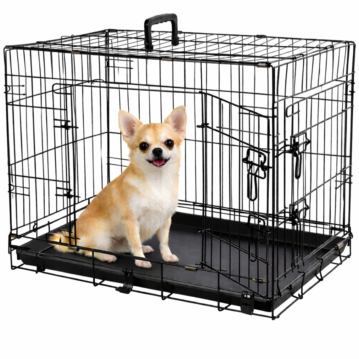 Flamingo Flamingo Wire Cage Mezo avec porte coulissante S 43x61x50 cm noir