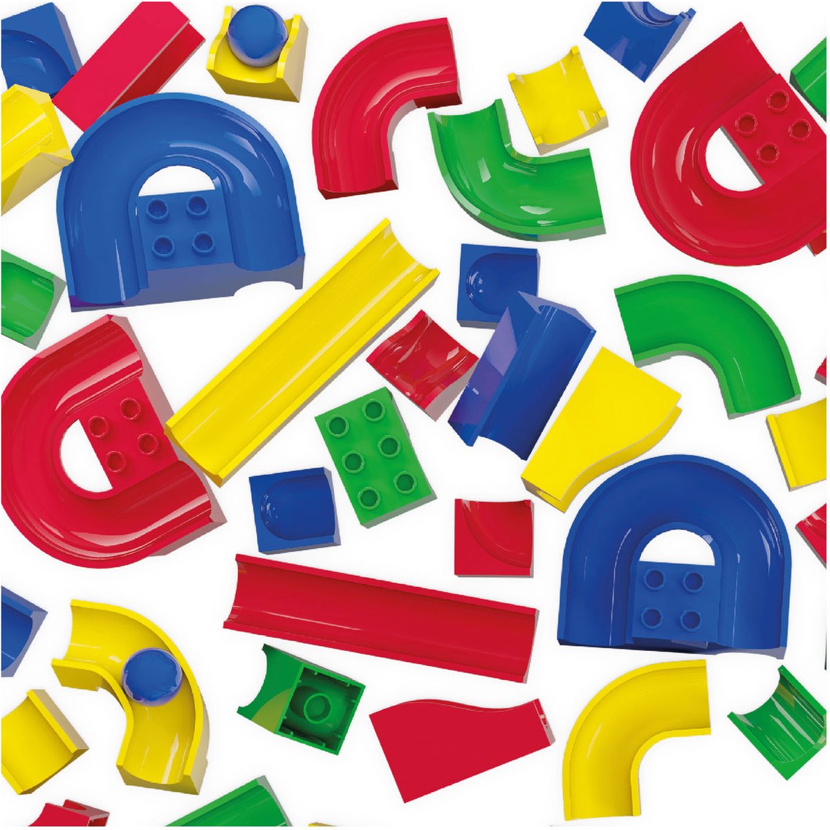 Hubelino marbre kiga école set éléments de piste, 156dlg