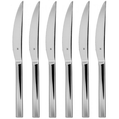 Couteaux à steak WMF nuova - 6 pièces - acier inoxydable - ergonomiques - pour une coupe parfaite